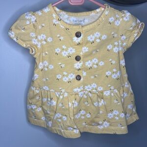 6 for $10 Carter's Yellow Floral Kids Top 6-9 Months